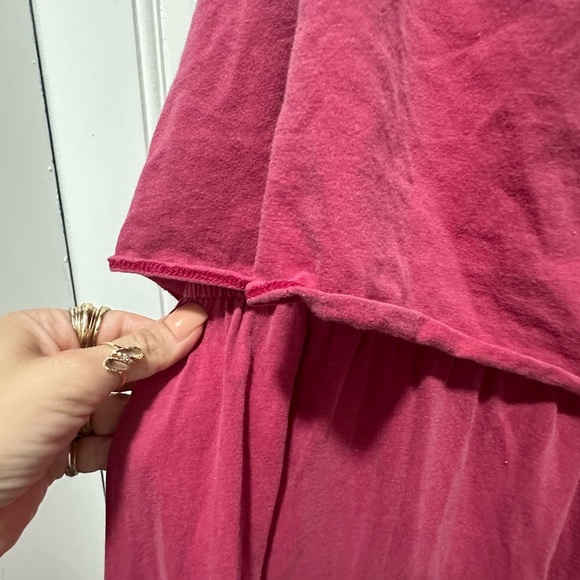 Anthropologie Women Daily Practice Pink Ruffled Midi Dress Size Medium - Picture 3 of 9
